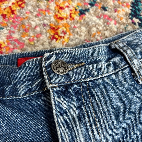 Vtg 90s Y2K Outlaw Blue Denim Wmbroidered Rose Beaded Jean Shorts 100% Cotton‎ 3 - Picture 5 of 14
